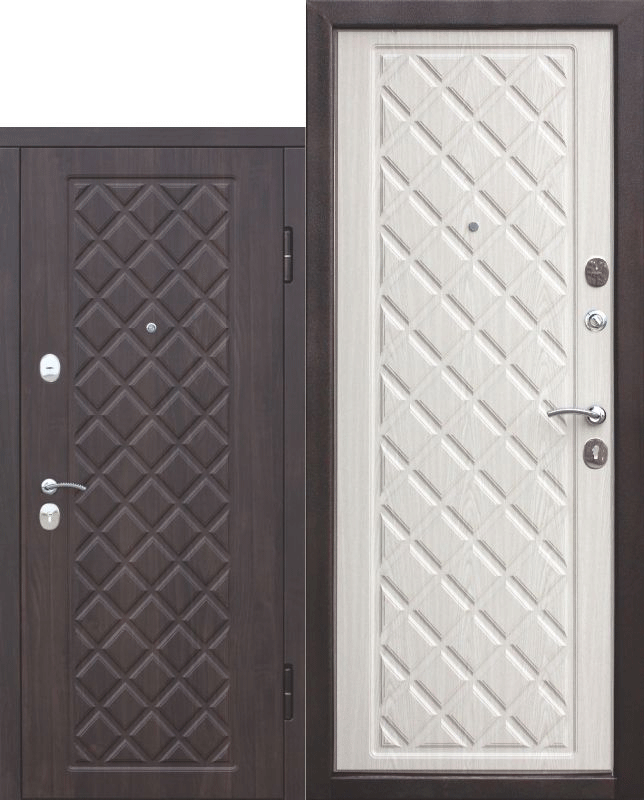 Входная металлическая дверь 9,5 см Камелот Беленый дуб