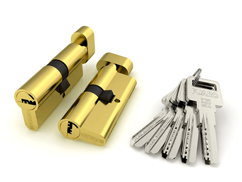 R602/70 mm (30+10+30) PB Цилиндровый механизм Fuaro (латунь) 5 кл. 