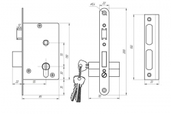 схема ЗВ4-3.05 Замок врезной Зенит